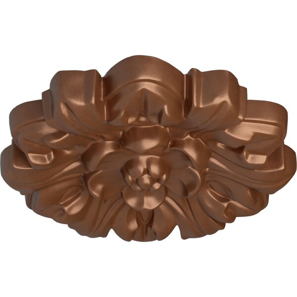 Emery Leaf Ceiling Medallion, Hand-Painted Polished Copper, 7 5/8OD X 1P